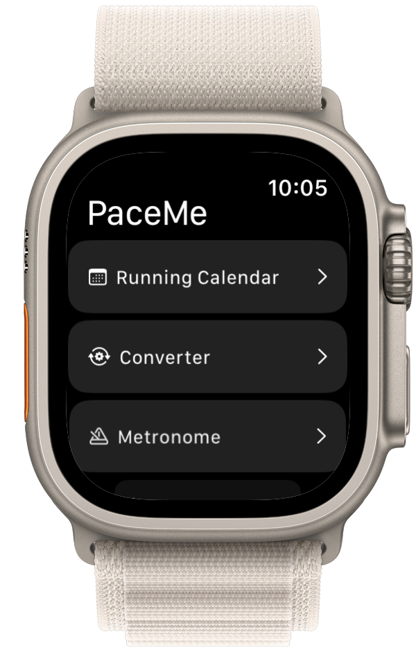 PaceMe on Apple Watch